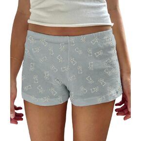 Women Y2k Lounge Shorts Floral Low Rise Micro Boxer Pajama Shorts Slim Fit Cute Sleep Shorts Pj Bottom in Kuwait