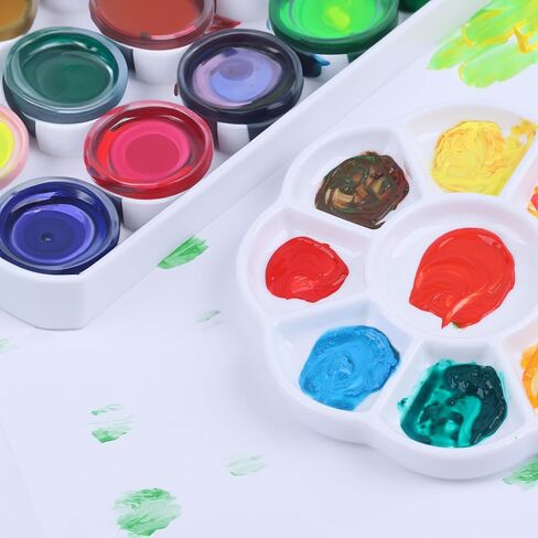 14-Well Rectangle Ceramic Paint Palette,7.5 Inches / 19cm Porcelain Watercolor Palette for Acrylic Oil Painting and Watercolor Gouache in Kuwait