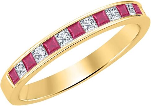 مجوهرات الذهب والماس المجوهرات الأميرة قطع الأحجار الكريمة 14K الذهب الأصفر حلقة زفاف الذهب in Kuwait