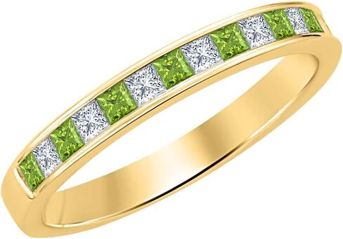 مجوهرات الذهب والماس المجوهرات الأميرة قطع الأحجار الكريمة 14K الذهب الأصفر حلقة زفاف الذهب in Kuwait