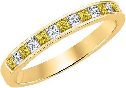 مجوهرات الذهب والماس المجوهرات الأميرة قطع الأحجار الكريمة 14K الذهب الأصفر حلقة زفاف الذهب in Kuwait