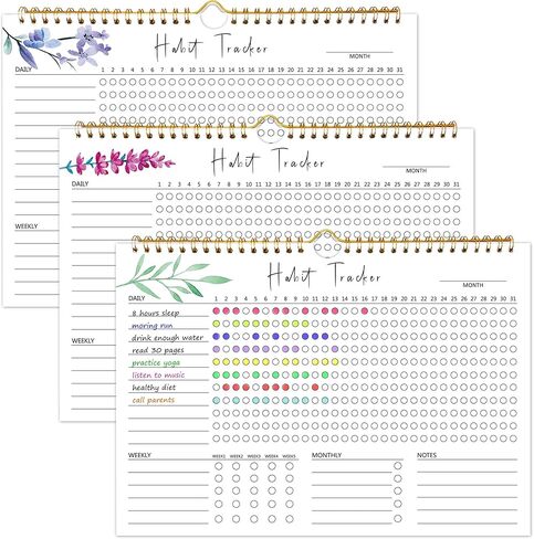 Habit Tracker Calendar - 12 Months Undated Daily Goal and Habit Tracker, Habits Tracker Journal Planner with Spiral Binding, Great Productivity Tool and Workout Calendar, 11.7"x8.5" in Saudi Arabia