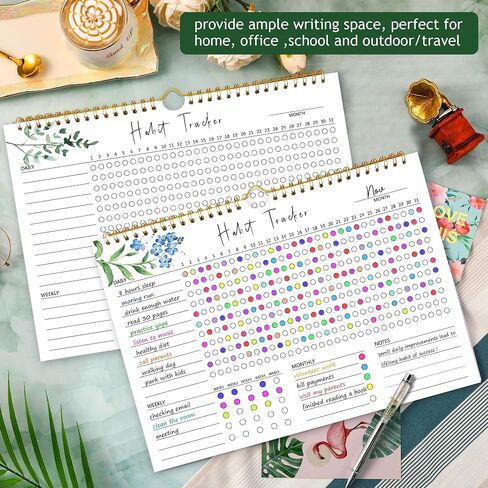 Habit Tracker Calendar - 12 Months Undated Daily Goal and Habit Tracker, Habits Tracker Journal Planner with Spiral Binding, Great Productivity Tool and Workout Calendar, 11.7"x8.5" in Saudi Arabia