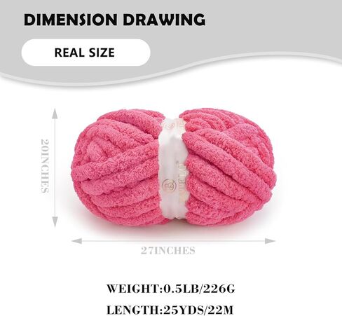 Chunky Yarn for Hand Knitting, Chunky Chenille Blanket Yarn for Crocheting, Bulky Soft Fluffy Chenille for Blanket Project, 8 Pack of 8oz/25yds, Pink&Purple in Kuwait