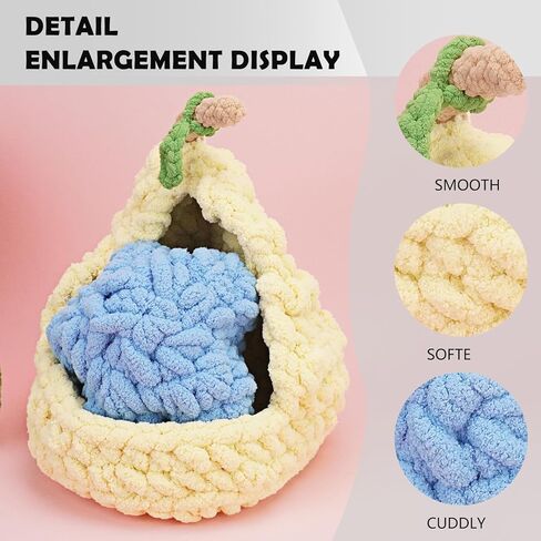 Chunky Yarn for Hand Knitting, Chunky Chenille Blanket Yarn for Crocheting, Bulky Soft Fluffy Chenille for Blanket Project, 8 Pack of 8oz/25yds, Pink&Purple in Kuwait