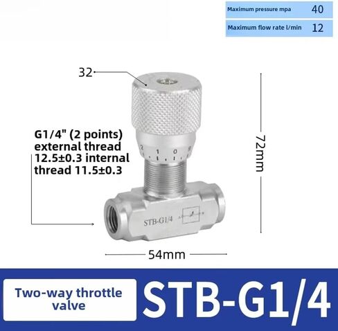 الصمامات ، STU STB الأسطوانة الهيدروليكية صمام الخانق STU-G1/4 STU-G3/8 STB-G1/2 1PC (STB-G1I4) in Kuwait