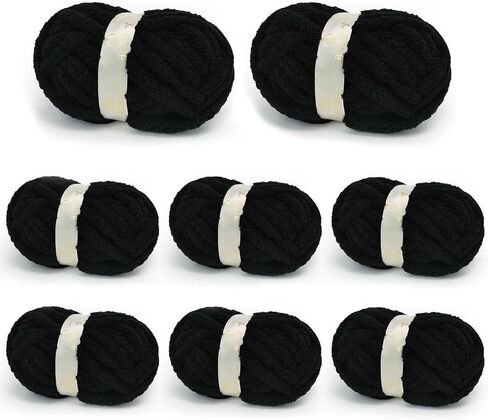 Chunky Yarn for Hand Knitting, Chunky Chenille Blanket Yarn for Crocheting, Bulky Soft Fluffy Chenille for Blanket Project, 8 Pack of 8oz/25yds, Pink&Purple in Kuwait