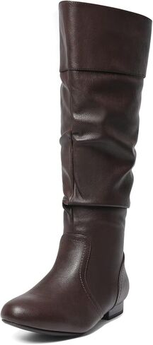 DREAM PAIRS Women's Wide Calf Knee High Pull On Fall Weather Winter Boots,Size 8,Wide/Calf/Black/Pu,BLVD-W in Kuwait