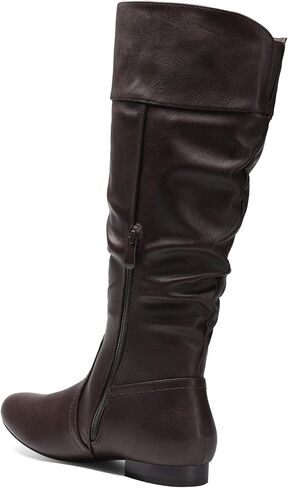 DREAM PAIRS Women's Wide Calf Knee High Pull On Fall Weather Winter Boots,Size 8,Wide/Calf/Black/Pu,BLVD-W in Kuwait