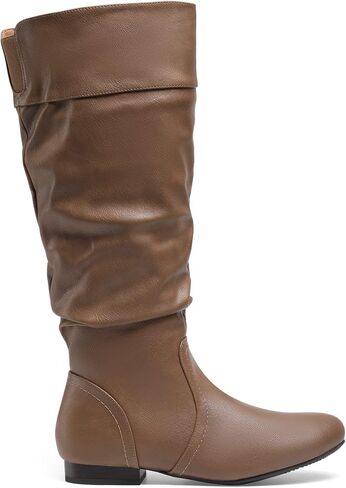 DREAM PAIRS Women's Wide Calf Knee High Pull On Fall Weather Winter Boots,Size 8,Wide/Calf/Black/Pu,BLVD-W in Kuwait
