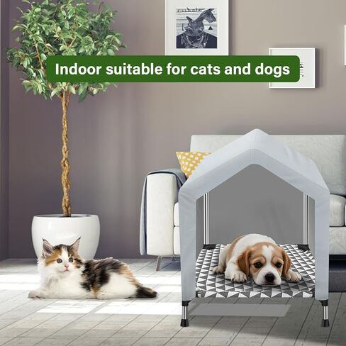 منزل القط في الهواء الطلق ، شقق القط الداخلي ، منزل الكلاب المعزول ، خيمة القط ، للقطط والكلب (النسخة المطورة) (مثلث رمادي ، م) in Kuwait