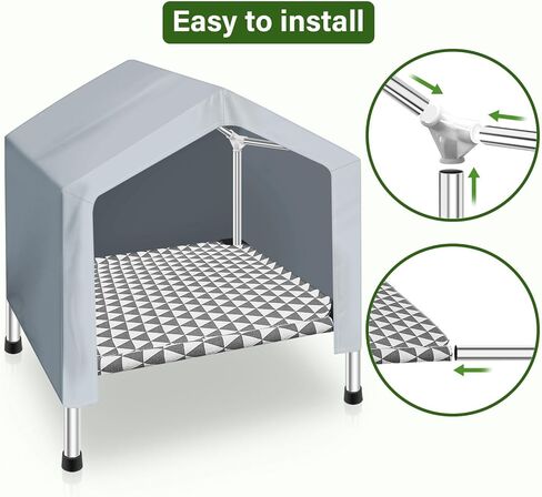 منزل القط في الهواء الطلق ، شقق القط الداخلي ، منزل الكلاب المعزول ، خيمة القط ، للقطط والكلب (النسخة المطورة) (مثلث رمادي ، م) in Kuwait