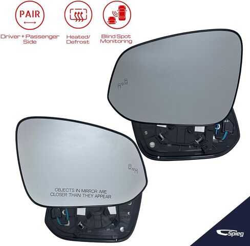 Spieg Side View Mirror Glass Set for 2019-2024 Toyota RAV4 ، RAV4 Hybrid Hybrid Blind Spot Monitor BSM مع زوج لوحة دعم 87961-42E20 87931-42E50 in Kuwait