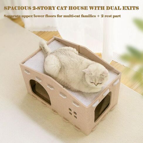 Cat House for Indoor Cats, Cat Bed for Large & Multiple Cats, Scratch Resistance, Cave Creative Cat House Support up to 22 lb, Oval Shape, Camel in Saudi Arabia