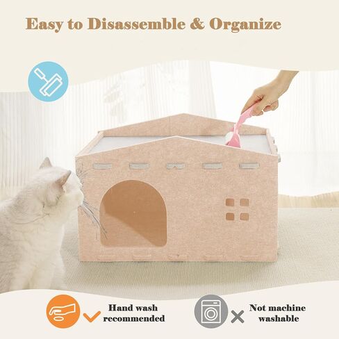 Cat House for Indoor Cats, Cat Bed for Large & Multiple Cats, Scratch Resistance, Cave Creative Cat House Support up to 22 lb, Oval Shape, Camel in Saudi Arabia