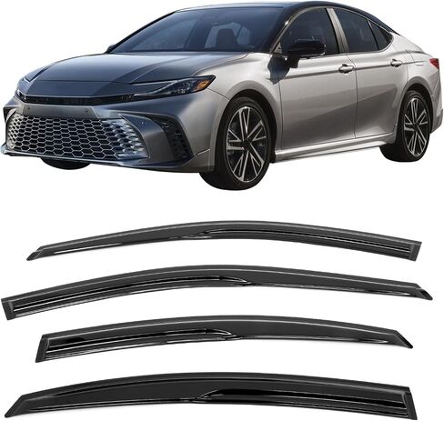 شريط Ikon Motorsports على أحجال النوافذ متوافقة مع 2025 Toyota Camry ، Mugen على طراز Mugen الدخان/ملونات المطر الملون ، انحراف الرياح النافذة الجانبية 4pcs in Saudi Arabia