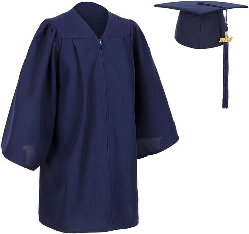 Matte Preschool and Kindergarten Graduation Cap Gown Set with Year Charm Tassel in Kuwait
