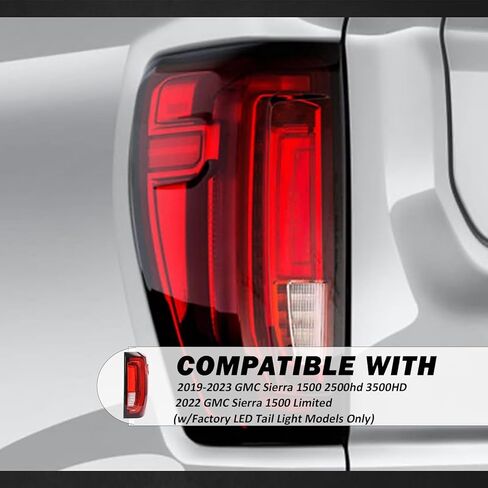 RH Tail Lights Assembly Compatible with GMC Sierra 2019 2020 2021 2022 2023 LED Passenger Side Taillight Brake Turn Signal Assembly W/Bulb Replaces GM2801310 86820474 84968741 in Saudi Arabia