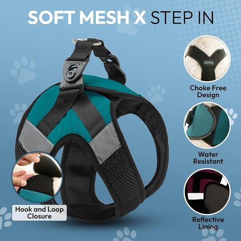 Gooby Soft Mesh X Step in Dog Harness - Blue, Small in Saudi Arabia
