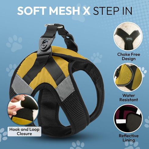 Gooby Soft Mesh X Step in Dog Harness - Blue, Small in Saudi Arabia
