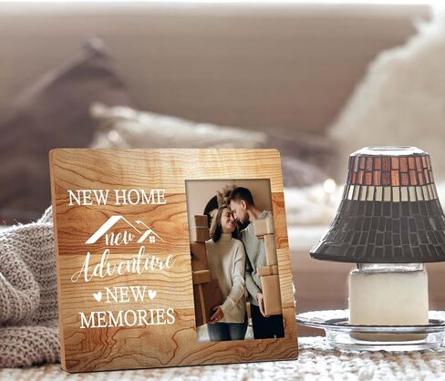 هدايا Housewarming منزل جديد مغامرة جديدة ذكريات جديدة ، إطار صورة 4x6 ، إطار صور خشبي ، ديكورات حفلات Housewarming ، جبل جدار وجدول أعلى ، أساسيات المنزل الجديدة (032) in Kuwait