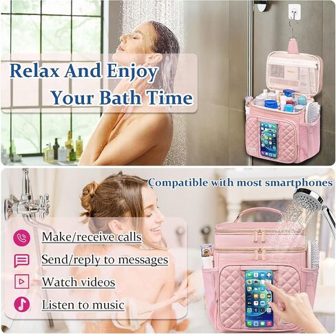 Large Toiletry Bag for Women Men,Waterproof Portable Shower Caddy for College Dorm,Bathroom Bag, Quick Dry Shower Bag Hanging Toiletry Bags for For Full Sized Toiletries And Cosmetics in Kuwait