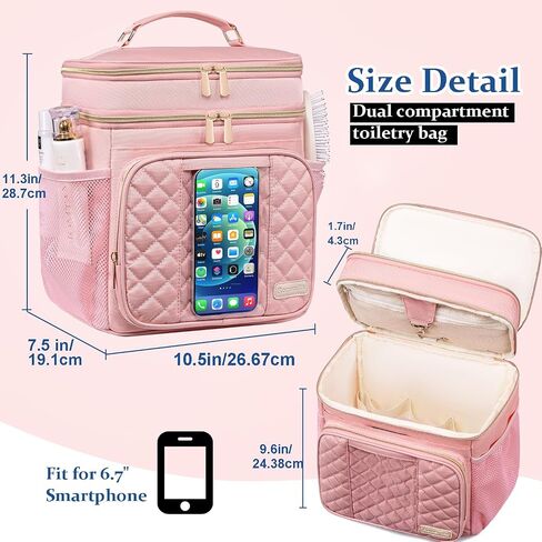 Large Toiletry Bag for Women Men,Waterproof Portable Shower Caddy for College Dorm,Bathroom Bag, Quick Dry Shower Bag Hanging Toiletry Bags for For Full Sized Toiletries And Cosmetics in Kuwait