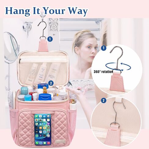 Large Toiletry Bag for Women Men,Waterproof Portable Shower Caddy for College Dorm,Bathroom Bag, Quick Dry Shower Bag Hanging Toiletry Bags for For Full Sized Toiletries And Cosmetics in Kuwait