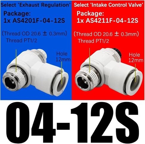 1PCS Cylinder Throttle Speed Control Valve Pneumatic Connector Exhaust/Intake Throttle Valve AS1201F/2201F/3201F-M5/01/02-04A/06A(04-12S) in Saudi Arabia
