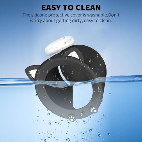 لطيف مضحك Kawaii Cartoon Silicone Cover Cover متوافق مع Nintendo Sound Clock Allaro ، مضاد للخلع على مدار الصدمة زر الواقي غطاء الواقي للبلاد على مدار الساعة الفتيات (أسود) in Kuwait