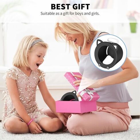 لطيف مضحك Kawaii Cartoon Silicone Cover Cover متوافق مع Nintendo Sound Clock Allaro ، مضاد للخلع على مدار الصدمة زر الواقي غطاء الواقي للبلاد على مدار الساعة الفتيات (أسود) in Kuwait