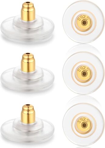 Earring Backs for Heavy Droopy Earrings - 12mm/0.47 Inch Large Secure Locking Backs for Women & Men for Any Occasion, Durable and Stylish Earring Backing Replacement for Studs, Silver 6 PCS in Saudi Arabia