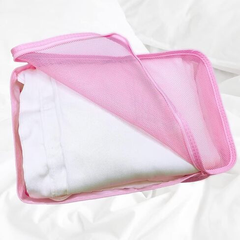 مكعبات التعبئة للسفر ، أكياس Calach Luggage Organizer 6 مكعبات التعبئة لحقائب حقائب سفر أساسيات Carry On Mesh Dorcase مع حقيبة أحذية (وردي) in Kuwait