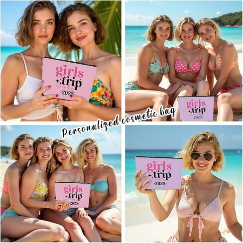 6 PCS Girls Trip Gifts Set - Makeup Makeup Cosmetic Travel Bag Kit for Women ، Bachelorette Weekend Favors ، SPA Hactions Essential in Saudi Arabia