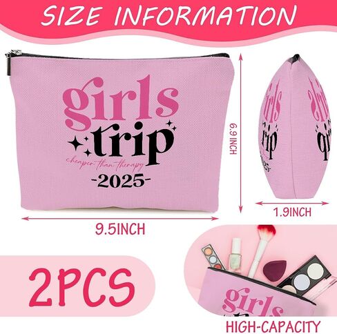 6 PCS Girls Trip Gifts Set - Makeup Makeup Cosmetic Travel Bag Kit for Women ، Bachelorette Weekend Favors ، SPA Hactions Essential in Saudi Arabia