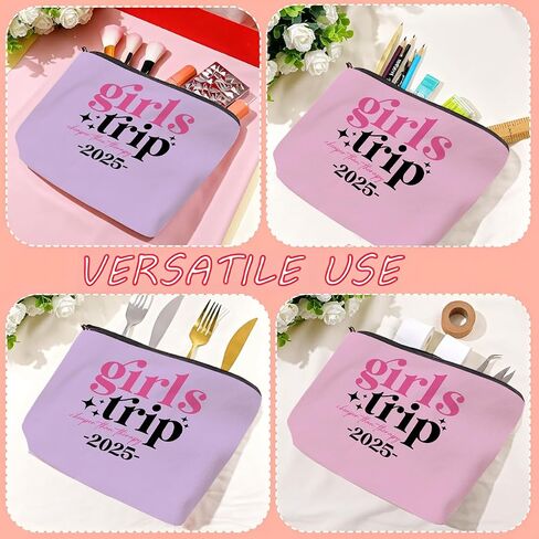 6 PCS Girls Trip Gifts Set - Makeup Makeup Cosmetic Travel Bag Kit for Women ، Bachelorette Weekend Favors ، SPA Hactions Essential in Saudi Arabia