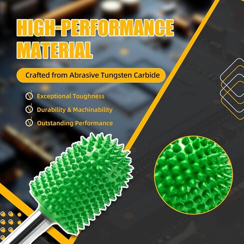 Caelum Extreme Sphere Rotary Burr 1⁄4 "عمود ، مرفق خشبي للبوش ، Dewalt ، Milwaukee ، كربيد التنغستن ، قطر الرأس 1" ، خشن للغاية للنحت في الخشب ، المطاط in Kuwait