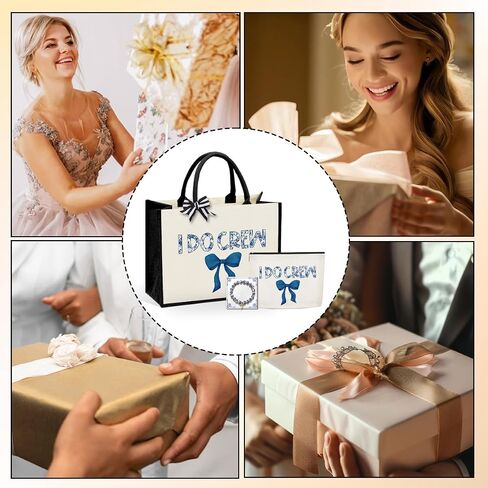 KongMoTree 3 Pcs Bride Wedding Tote Bag with Makeup Bag and Bracelets, Tote Bags with Floral for Wedding Party in Saudi Arabia