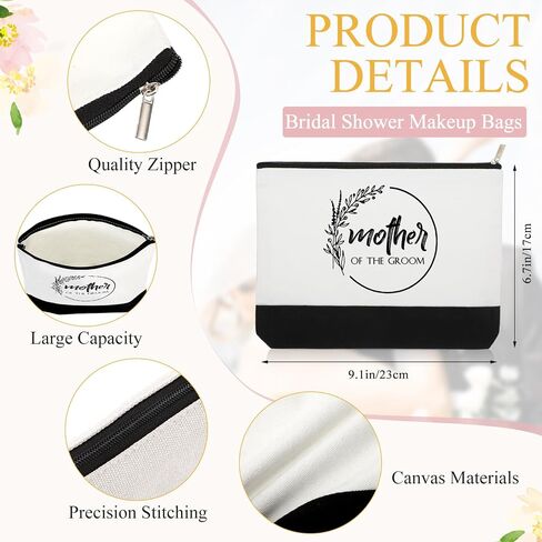 Sanwuta 16 Pcs Bride Proposal Gift Bridesmaid Tote Bags Makeup Canvas Bag with Zipper for Wedding Bachelorette Proposal Party in Saudi Arabia