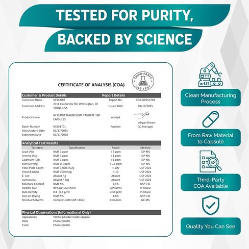 مجمع Taurate المغنيسيوم-1،885 ملغ مع البوتاسيوم ، L-theanine ، Hawthorn Berry & CoQ10-يدعم Heart ، Nerve & Sleep Health-180 كبسولة-مصنوعة في الولايات المتحدة الأمريكية* in Kuwait