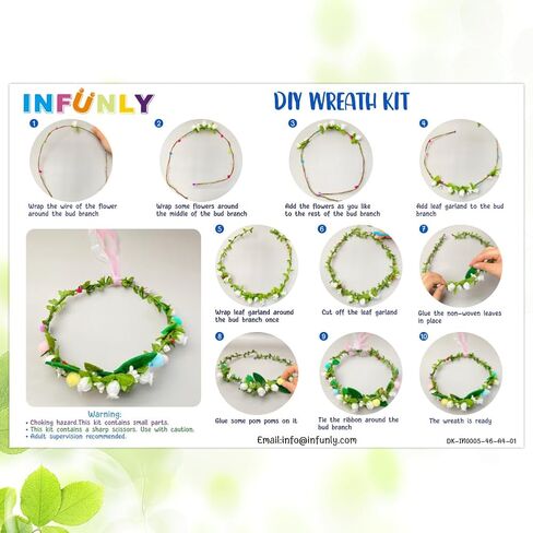 INFUNLY 4 Sets DIY Pink Floral Crowns Kit for Women Handmade Blue Floral Wreath Headbands Kit Adjustable Flower Leaf Crown Making Kit Flower Headband and Bracelets Kit for Gifts Bridal Wedding in Saudi Arabia