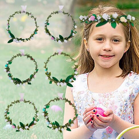 INFUNLY 4 Sets DIY Pink Floral Crowns Kit for Women Handmade Blue Floral Wreath Headbands Kit Adjustable Flower Leaf Crown Making Kit Flower Headband and Bracelets Kit for Gifts Bridal Wedding in Saudi Arabia