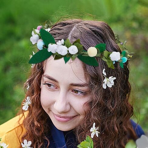 INFUNLY 4 Sets DIY Pink Floral Crowns Kit for Women Handmade Blue Floral Wreath Headbands Kit Adjustable Flower Leaf Crown Making Kit Flower Headband and Bracelets Kit for Gifts Bridal Wedding in Saudi Arabia