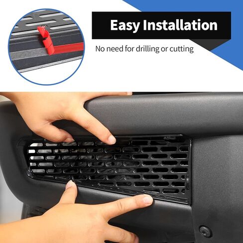 Voodonala for Ford Bronco 2021-2024 Heavy Duty Bumper Grille Mesh Decoration Cover Trim Cover Compatible With Ford Bronco 2021-2024 Heavy Duty Bumper (ABS,Black,Center) in Saudi Arabia