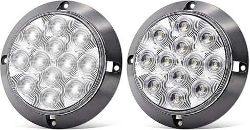 MADCATZ (Pack of 2) 4 Inch Round White LED Trailer Marker Tail Lights 12 Diodes Waterproof ABS Housing for Boat Truck Lorry 12V DC with Low-High Brightness GK12 in Saudi Arabia