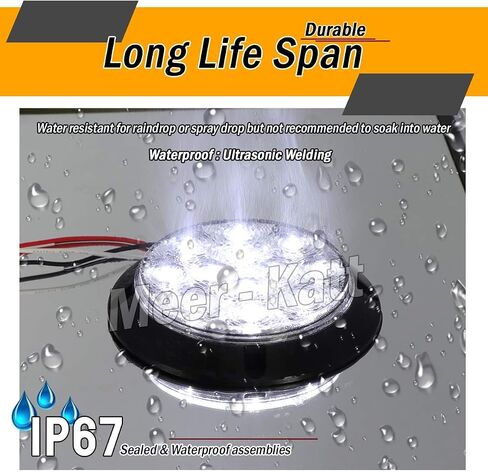 MADCATZ (Pack of 2) 4 Inch Round White LED Trailer Marker Tail Lights 12 Diodes Waterproof ABS Housing for Boat Truck Lorry 12V DC with Low-High Brightness GK12 in Saudi Arabia