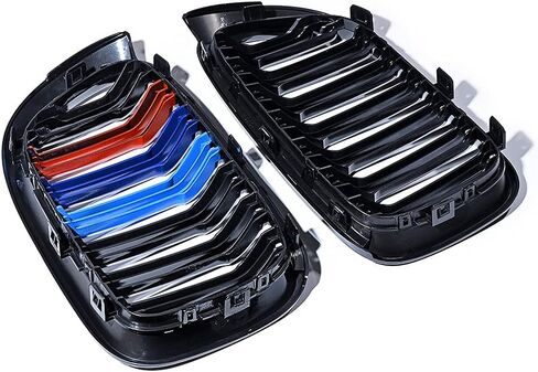 إدراج Grille Grille Grille Line Dual Line متوافق مع 2014-2017 BMW F25 X3 LCI F26 X4 (Mlossy Black Painted M-Color) in Kuwait