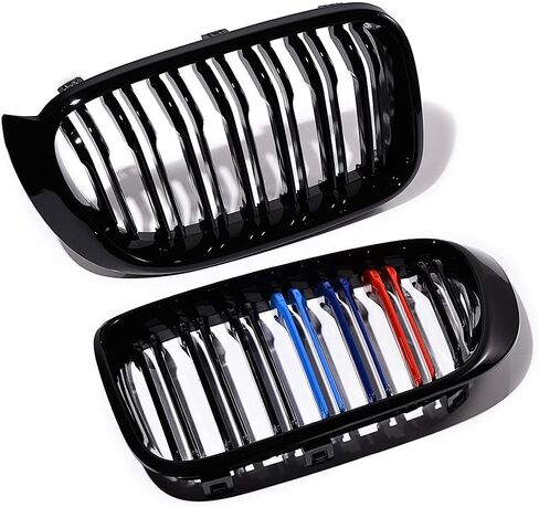 إدراج Grille Grille Grille Line Dual Line متوافق مع 2014-2017 BMW F25 X3 LCI F26 X4 (Mlossy Black Painted M-Color) in Kuwait