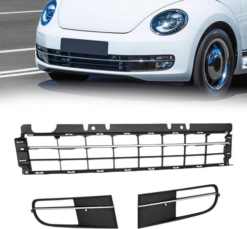 طقم مصببة من المصد الأمامي Lower Center متوافق مع 2012-2016 Volkswagen Beetle 5C5853671N2ZZ VW1036127 مع غطاء مدي الضوء 3pcs in Kuwait
