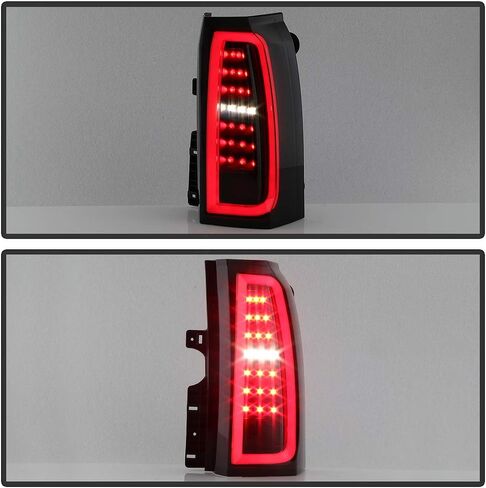 Acanii - لعام 2015-2020 Chevy Suburban Tahoe أسود مدخن كامل LED الأنبوب مصابيح ذيل مصابيح الفرامل سائق وجانب الراكب in Saudi Arabia